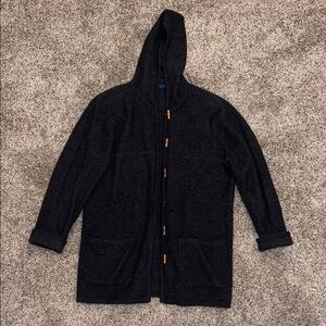 Women’s Karen Scott 100% Australian Wool Dark Gray Jacket with Wooden Accents